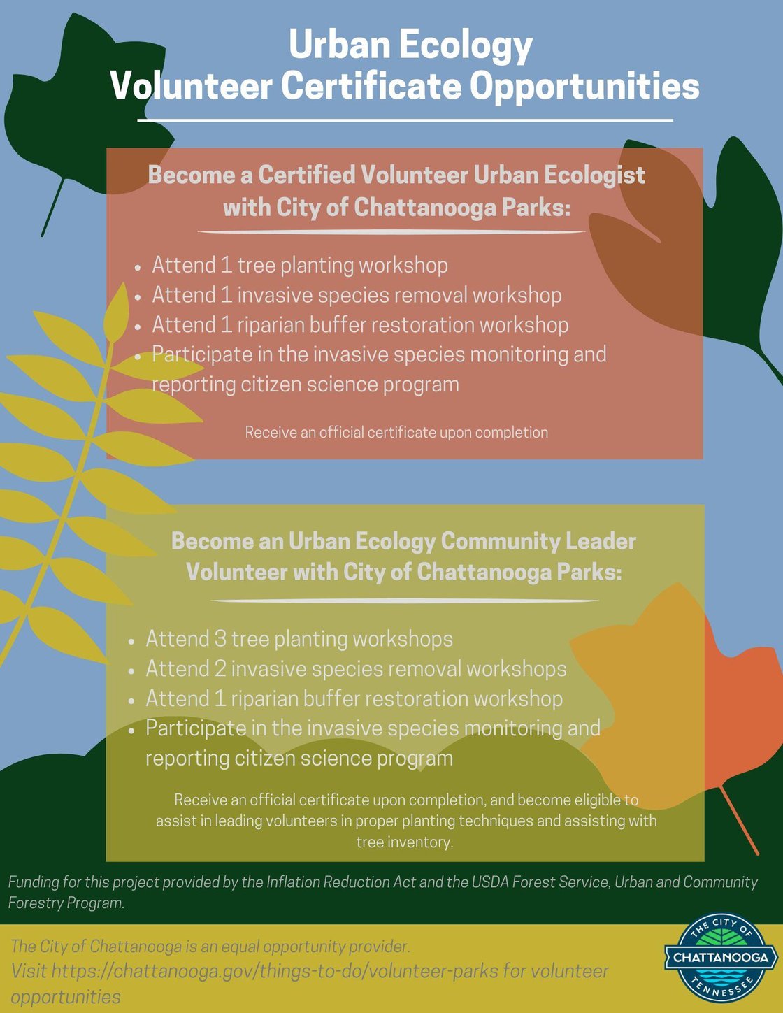 Urban Ecology Volunteer Certification Opportunities Flyer (1)